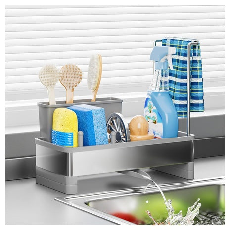 Stainless Steel Sink Caddy & Sponge Holder (2 Colors)