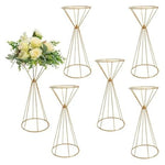 6-Piece 8 1/4" X 19 3/4" Goldtone Cone-Shaped Metal Flower Stands