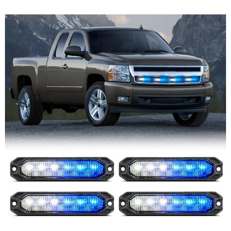 4-Pack Nilight 6 LED Emergency Strobe Light Bars