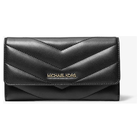 Michael Kors Women's Jet Set Travel Large Quilted Tri-Fold Wallet
