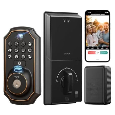 YHV Keyless Camera Fingerprint Smart Entry Door Lock