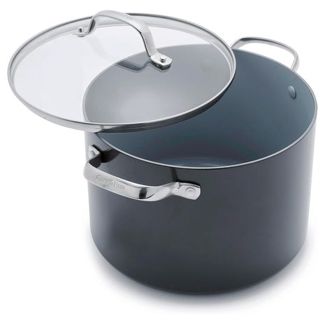 8 Qt GreenPan Valencia Pro Ceramic Nonstick Stock Pot with Lid