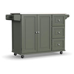 Homestyles Mobile Kitchen Island Cart with Stainless Steel Top