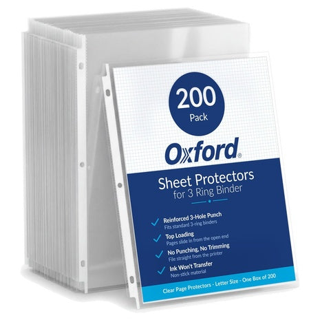 200-Pack Oxford Sheet Protectors