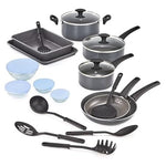 21-Piece Bella Nonstick Cookware Set With Glass Lids