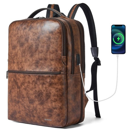 Unisex Vegan Leather Fits 16" Laptop Backpack