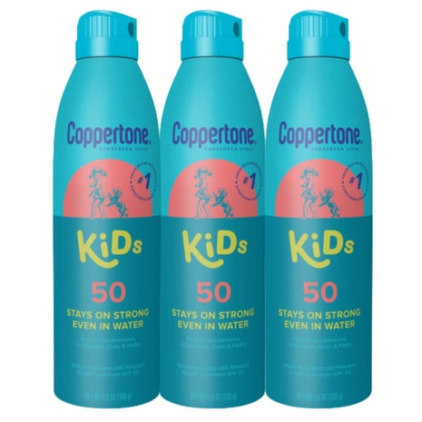 3-Pack Coppertone Kids SPF 50 Sunscreen Spray (5.5 oz)