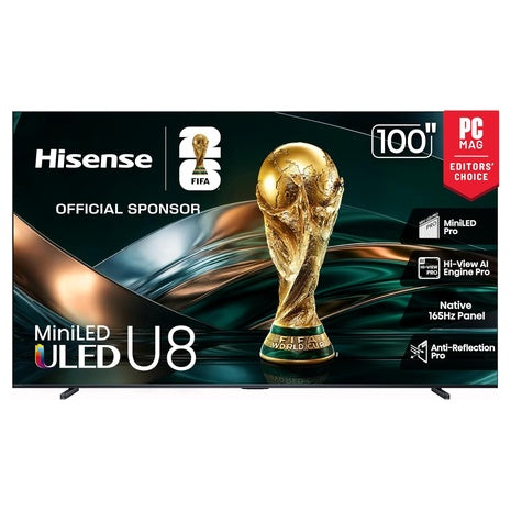 100" Hisense U8 Series ULED Mini-LED 4K UHD Smart Google TV