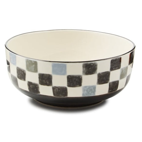 Black Check Serving Bowl