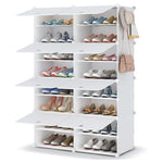 Homidec 8-Tier 32-Pair Plastic Shoe Rack
