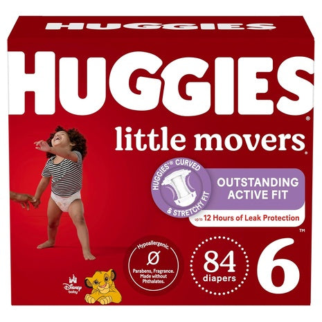 84 Huggies Little Movers Size 6 Diapers