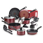 17-Piece T-Fal Red Simply Cook Aluminum Cookware Set