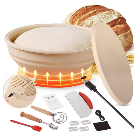 Heating Sourdough Bread Proofing Basket Set