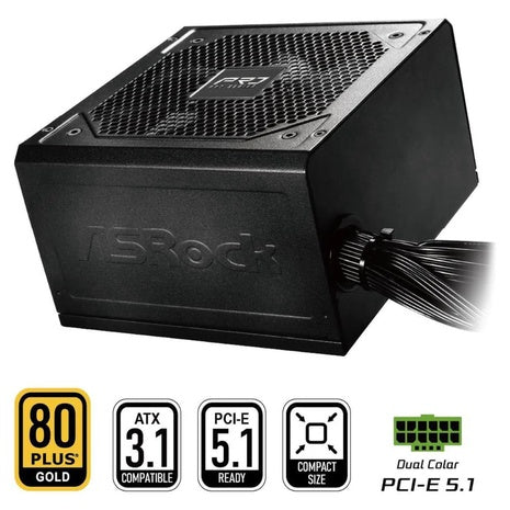 ASRock PRO Series 750 W ATX 3.1 Compatible 80 PLUS GOLD Certified Power Supply