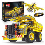 2-in-1 Truck & Airplane STEM Building Toy