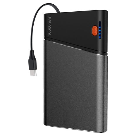 10,000mAh Portable Charger with Built-In USB-C Cable