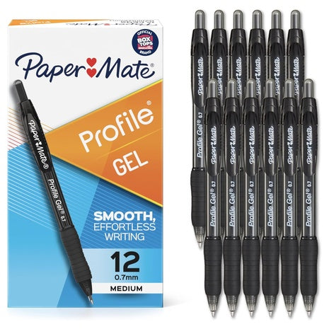 12 Paper Mate Profile Gel Pens
