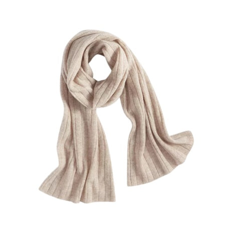 100% Cashmere Ribbed Scarf