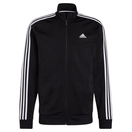 adidas Men's Essentials Warm-Up 3-Stripes Track Jacket (Black/White)