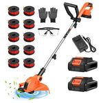 HortiHub Electric Cordless Battery Powered String Trimmer Weed Whacker