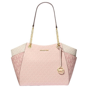 Michael Kors Women's Jet Set Large Color-Block Signature Logo Tote Bag