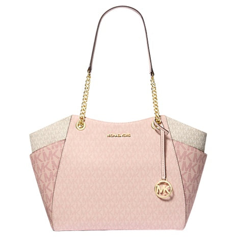 Michael Kors Women's Jet Set Large Color-Block Signature Logo Tote Bag