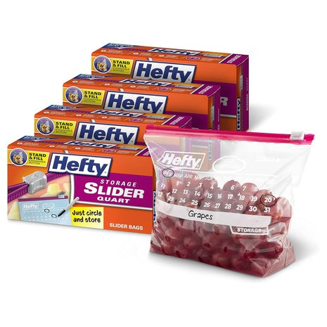 160 Hefty Quart Slider Calendar Storage Bags