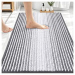 20" X 30" Chenille Striped Bathroom Rug W/ Rubber Backing
