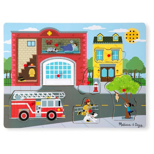 8 Piece Melissa & Doug Around The Fire Station Sound Puzzle