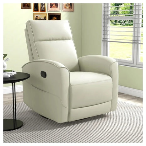 Latitude Run 30.7 Overstuffed Soft Vegan Leather Manual Swivel & Rocker Recliner