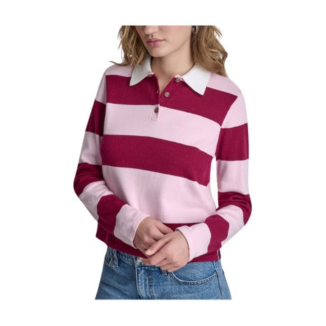 Long Sleeve Stripe Polo