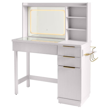 Better Homes & Gardens Lillian Vanity Desk W/ LED Lighted Mirror