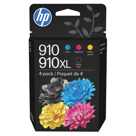 4-Pack HP 3JB41AN 910 CMY And 910XL Black Ink Cartridge