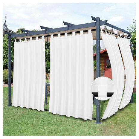 2-Pack 54"W X 84"L Detachable Easy-Going Patio Curtains