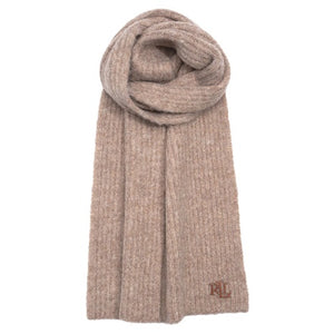Lauren Ralph Lauren Fisherman Rib with Leather Logo Scarf