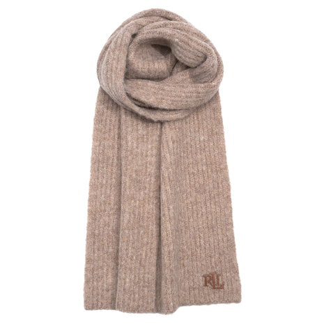Lauren Ralph Lauren Fisherman Rib with Leather Logo Scarf
