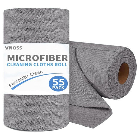 55-Pack 11" X 9" Microfiber Cleaning Cloth Roll