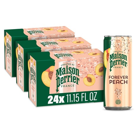 24 Cans Maison Perrier Forever Peach Flavored Sparkling Water