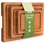 3-Piece Bamboo Cutting Board Set With Deep Juice Grooves