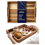 Acacia Wood Grain Serving Tray w/ Handles