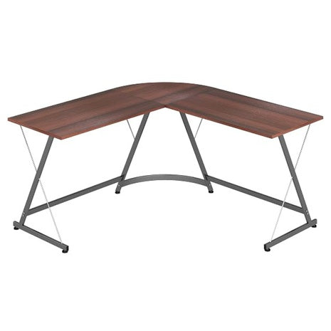 SHW L-Shaped Computer Gaming Desk (Walnut)