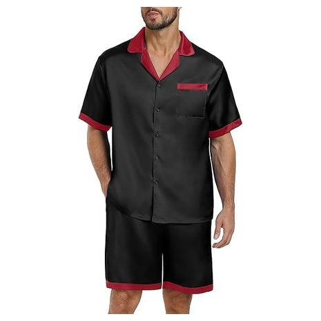 Men's 2-Piece Satin Silk Pajamas Set