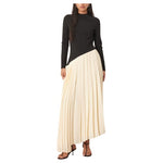 Asos Contrast Fabric Pleated Maxi Dress