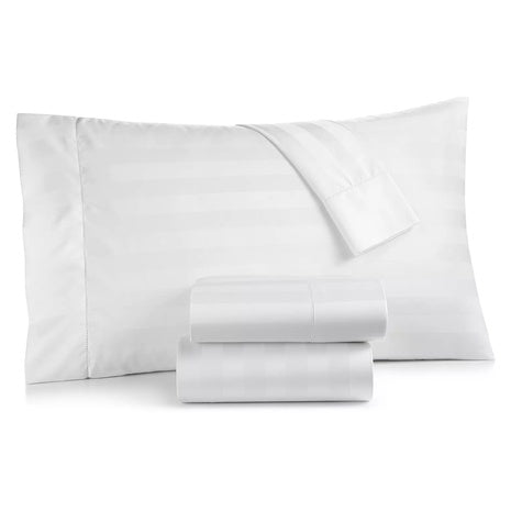 4-Piece Charter Club Stripe 550 Thread Count 100% Cotton Sheet Set
