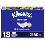 18 Flat Boxes Kleenex Ultra Soft Tissues