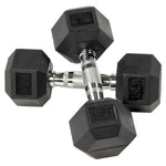 BalanceFrom Rubber Encased Hex Dumbbells, 15 lbs Pair
