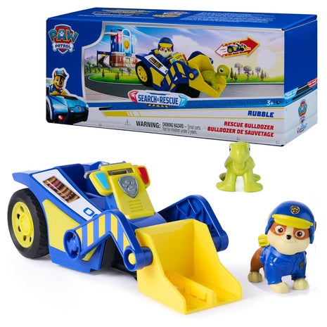 Paw Patrol Search & Rescue Rubble Bulldozer Toy Vehicle with 2 Figures