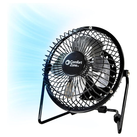 Comfort Zone 4″ All-Metal Desk Fan (USB)