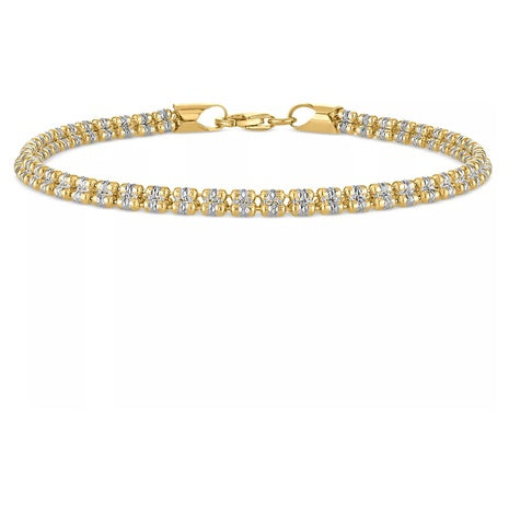 Men's Diamond-Cut Ice Chain Bracelet In 14k Gold Over Sterling Silver
