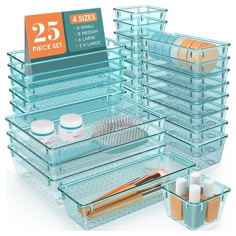 25 Piece Drawer Organizer Tray Set